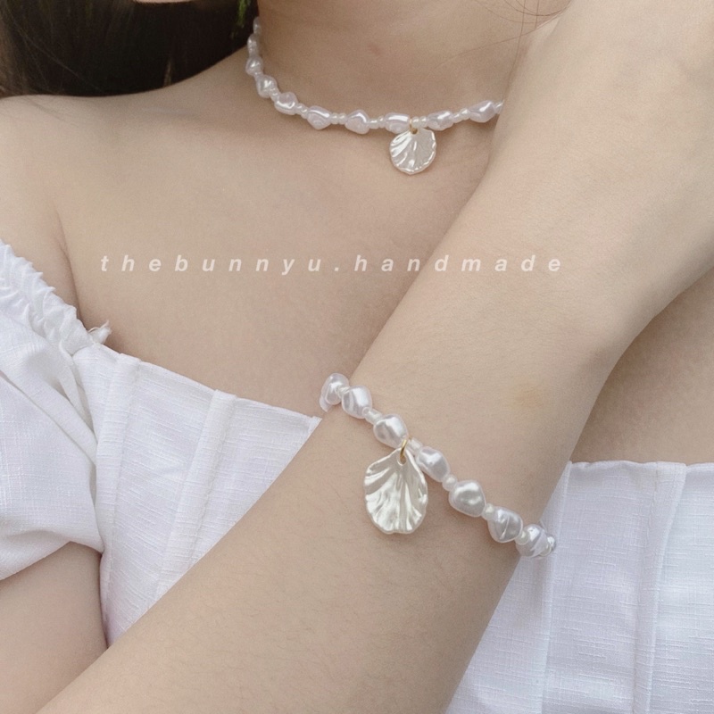 Set Choker + Vòng Tay Ngọc Trai Nhân Tạo Bunnyu