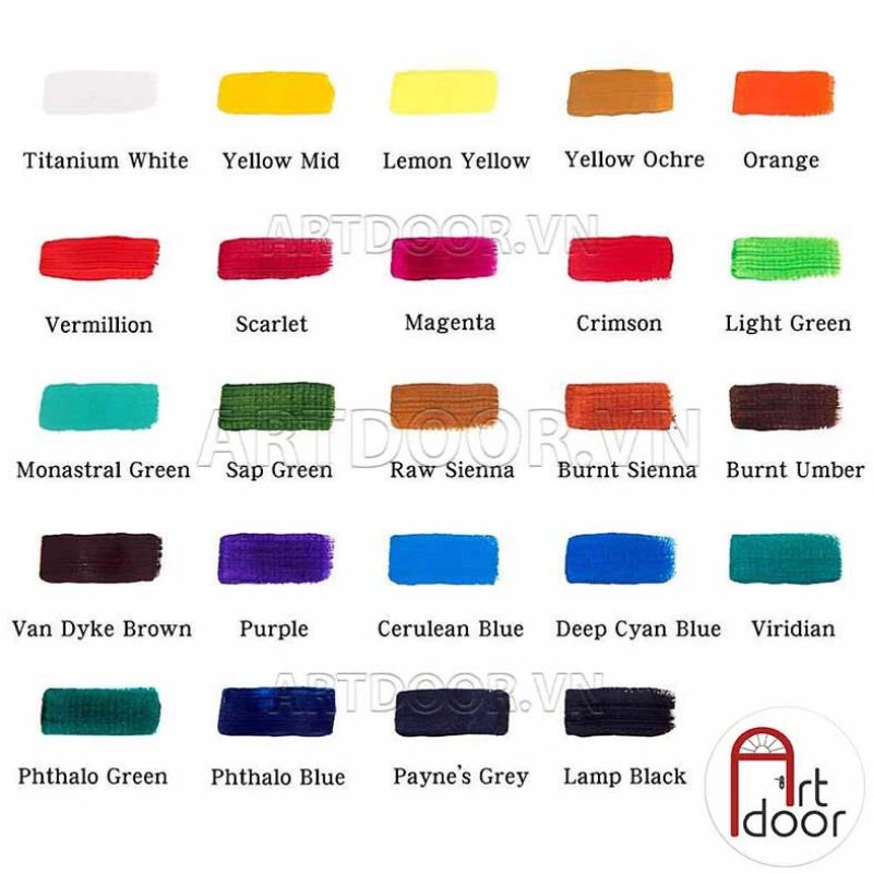 TUÝP MÀU ACRYLIC MONT MARTE 75ML MÀU 7501-7518 - ACRYLIC COLOUR SIGNATURE 75ML