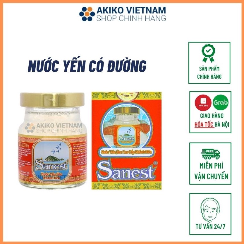 Nước Yến Sào, Cao Cấp Khánh Hòa ❤ FREESHIP ❤ Yến Sào , Sanest Có Đường Lọ 70ml ,nước yến