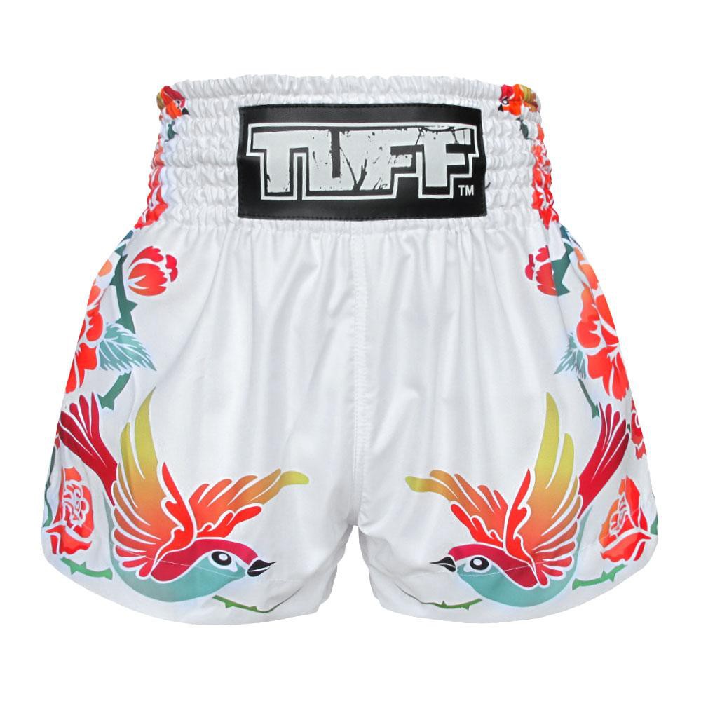 Quần Muay Thai Tuff White Birds And Roses Inspired