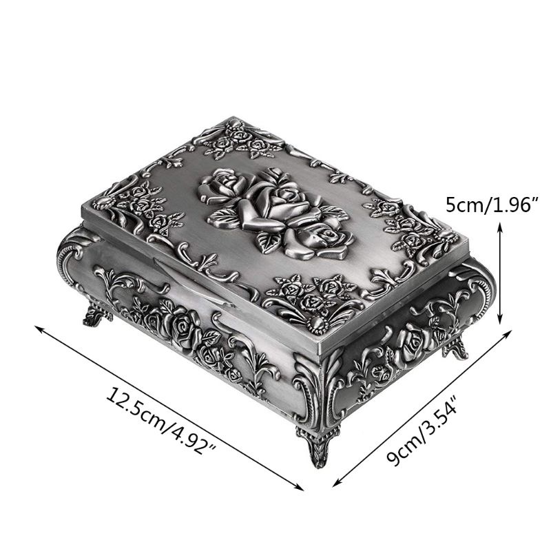 Flgo Hộp Đựng Trang Sức Bằng Hợp Kim Sơn Vẽ Hoa Trang Trí Vòng Tay Vòng cổ