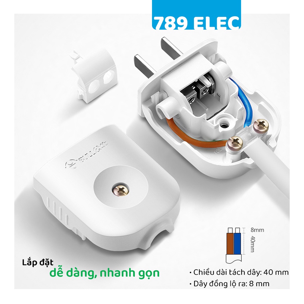 Phích cắm điện Bull 10A xoay 90 độ