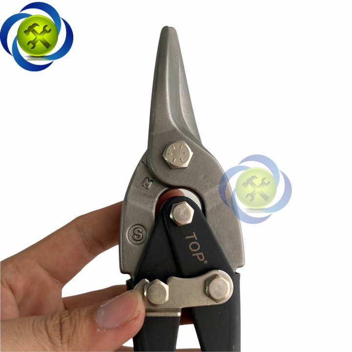 Kéo cắt tôn thẳng Top Gold VNH-001S cán vàng đen