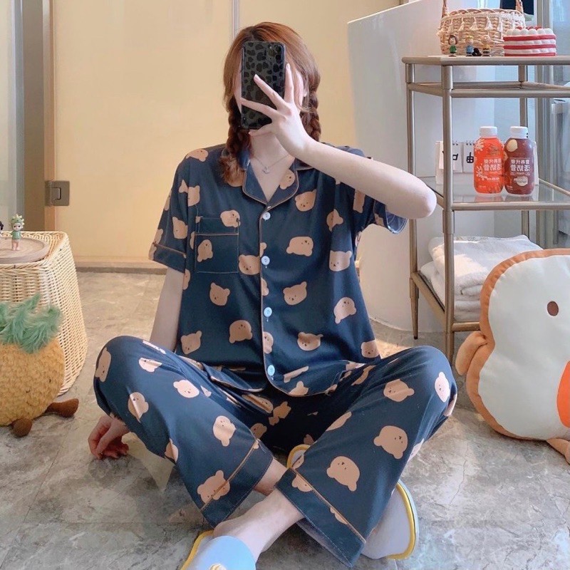 Pyjamas tay cộc gấu nâu 🐻