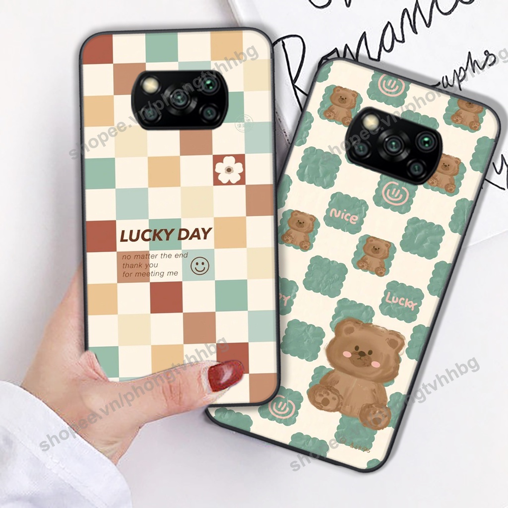 Ốp lưng Xiaomi Poco X3 / Poco X3 Pro in mẫu gấu bo viền , smile mặt cười cực cute đẹp