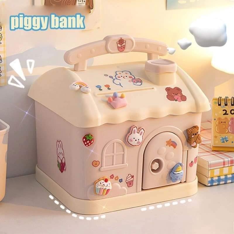 ỐNG TIẾT KIỆM TẶNG KÈM STICKER HÌNH NGÔI NHÀ PHONG CÁCH HÀN QUỐC