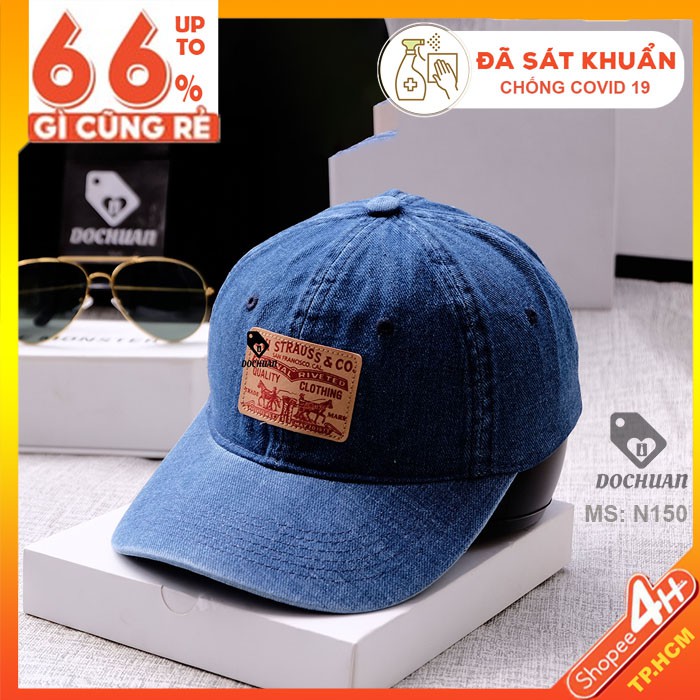 Nón kết LE.VIS jean logo chữ nhật N150. hàng xuất khẩu Nhật Hàn Âu Mỹ phong cách cá tính thời trang dành cho Nam và Nữ
