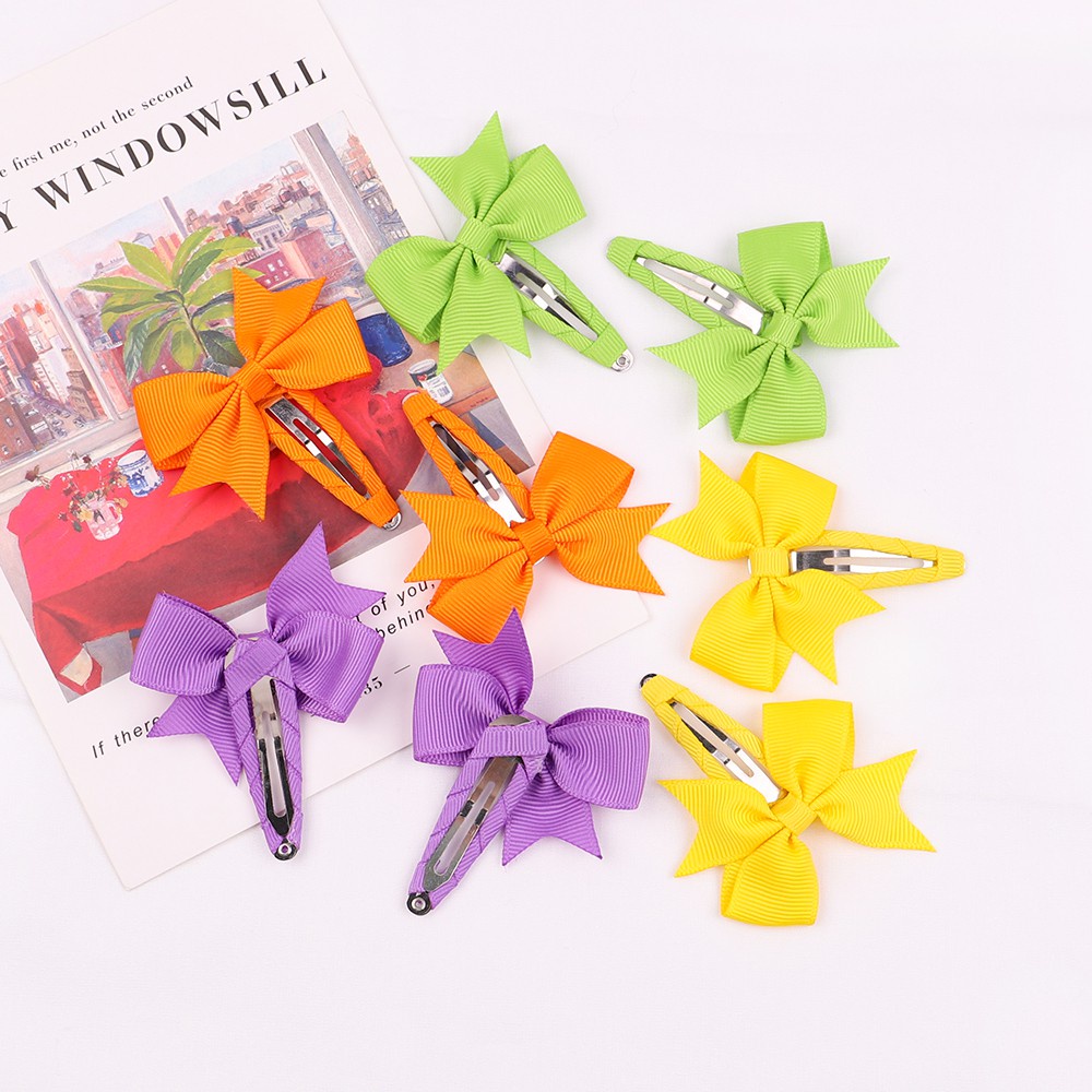 Set 2 kẹp tóc RAINBOW BOWS hình hoạt hình nhiều màu sắc đáng yêu cho bé gái