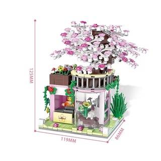 3D LEGO Charming small flowerpot model assembly toy