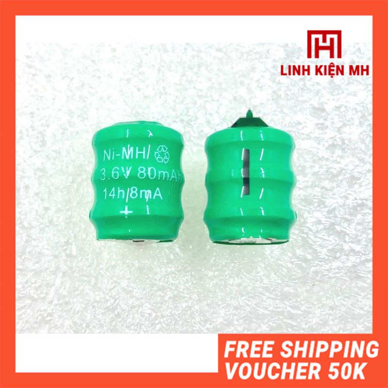 [FREESHIP] Pin Sạc Cúc Áo Hàn Chân Ni-MH 3.6V 80mAh 3/V80H