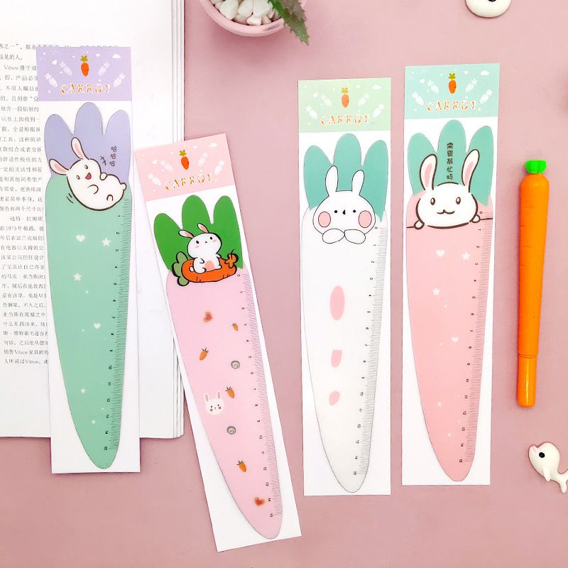 Thước kẻ dẻo thỏ cà rốt, thước kẻ gập xoắn được chống gãy làm quà tặng học sinh, sinh viên