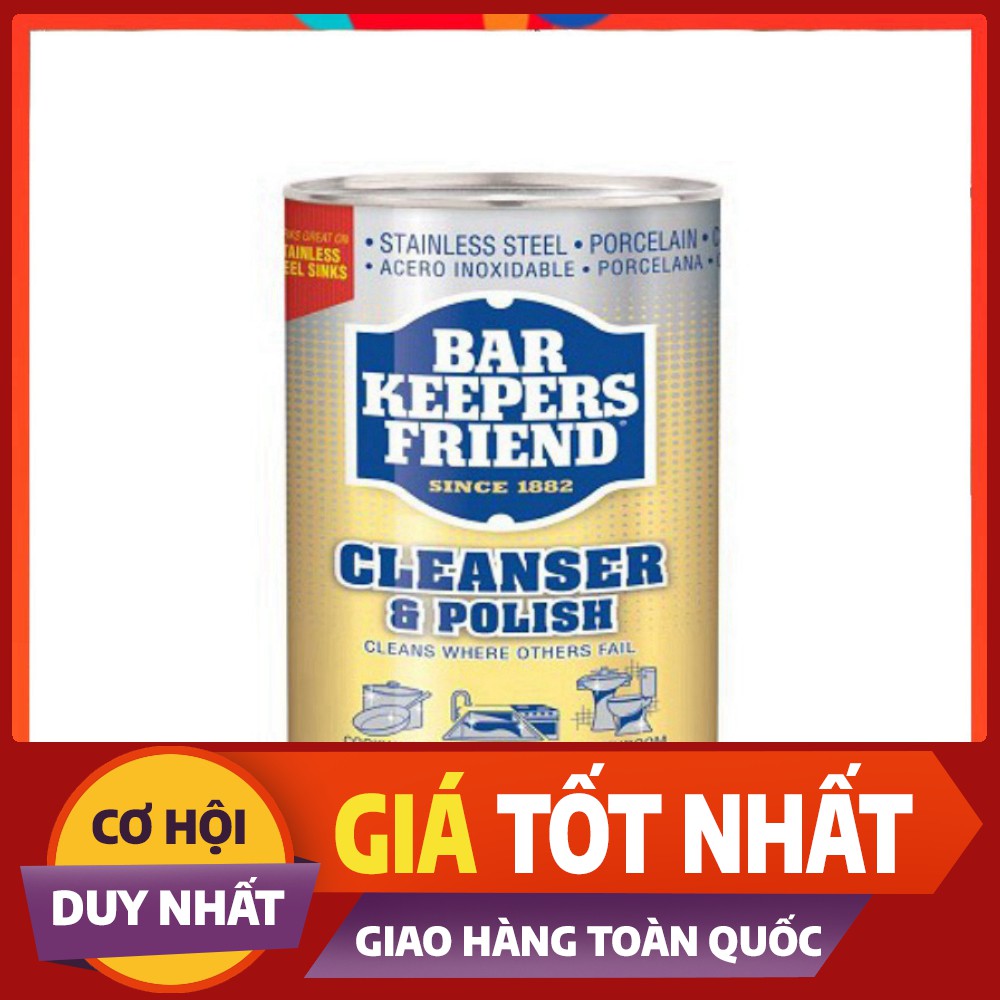 Bột làm sạch vách kính, bàn ăn hàng Mỹ Bar keepers friend