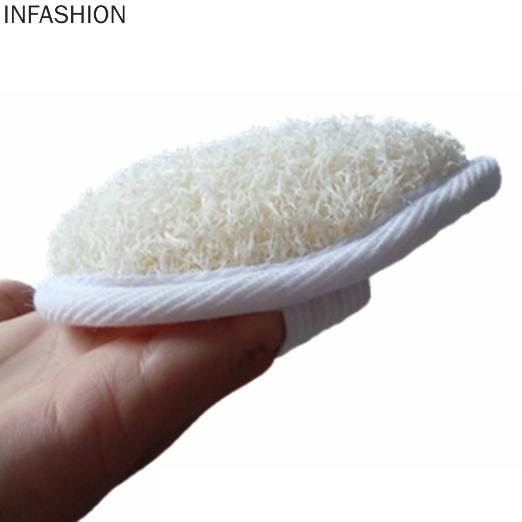 [Hàng mới về] Dụng cụ xốp mềm rửa mặt cầm tay tẩy tế bào chết bằng xơ mướp kích thước 8cm