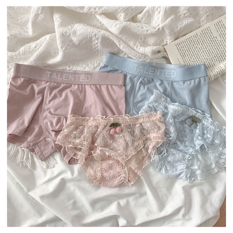 Quần Lót In Hình Trái Cherry Dễ Thương Cho Cặp Đôi