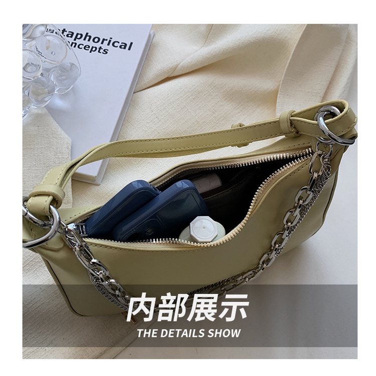 Túi Đeo JASMIN NOIR Chéo Da PU Phối Dây Xích Thời Trang Nữ