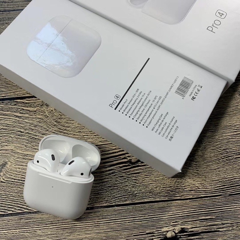 Tai Nghe bluetooth Airpod Pro 4- Bản Nâng Cấp Bluetooth 5.0 Âm thanh sống động - Định vị Đổi Tên