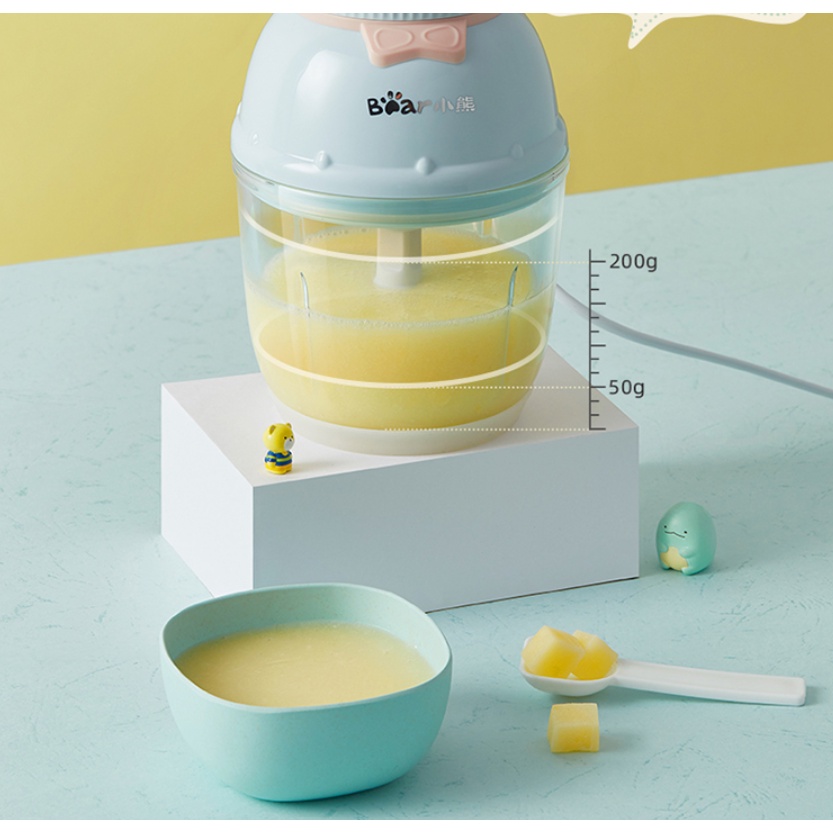Máy xay thịt Bear QSJ-C02K1, dung tích 0.6L, xay rau, củ, quả, và thức ăn cho bé ăn dặm