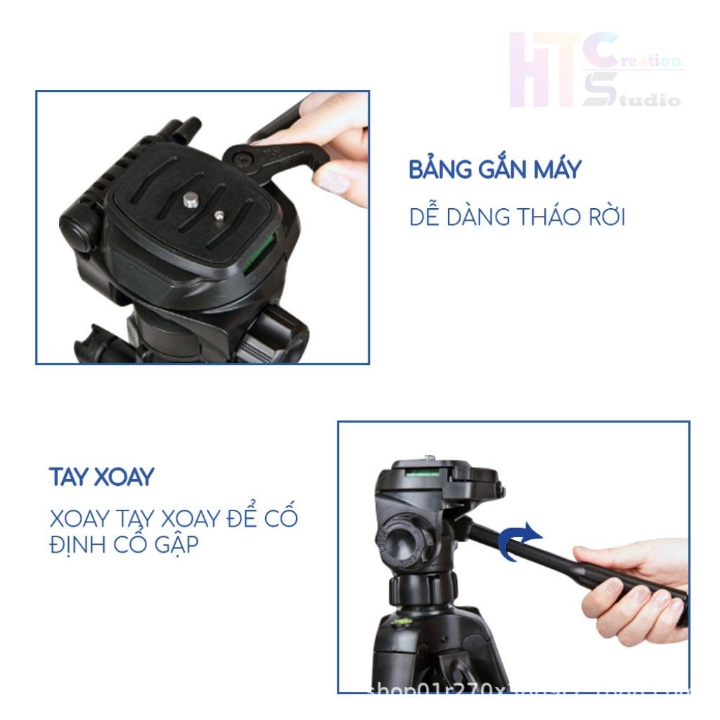 Chân Máy Ảnh Tripod Weifeng WT-3540 Cao 1,6m Khung Nhôm, Điều Khiển Remote Tương Thích Với Nhiều Dòng Máy