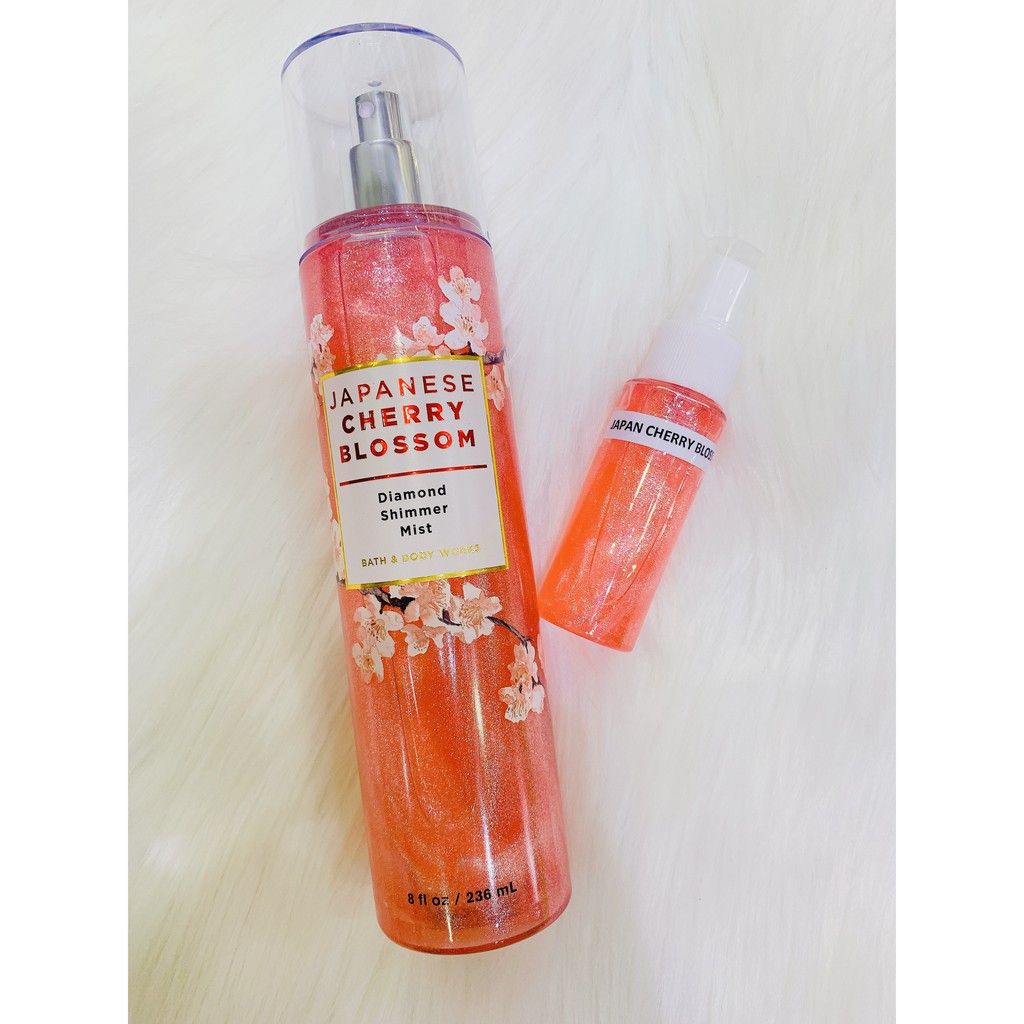 🐷 Xịt thơm toàn thân có nhũ Bath&BodyWorks Mỹ Japanese Cherry Blossom #heobu