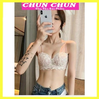 Áo lót ren cúp ngang đệm bàn tay nâng ngực CHUNCHUN M22, Áo ngực nữ không gọng