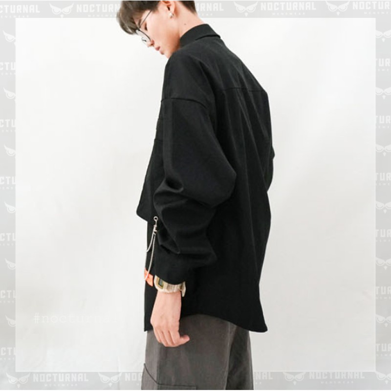 ÁO SƠ MI TAY DÀI CHAINBOX NOCTURNAL Nam Nữ Cặp Đôi Unisex Phong Cách Dạo Phố Sài Gòn Ulzzang 2021 | WebRaoVat - webraovat.net.vn