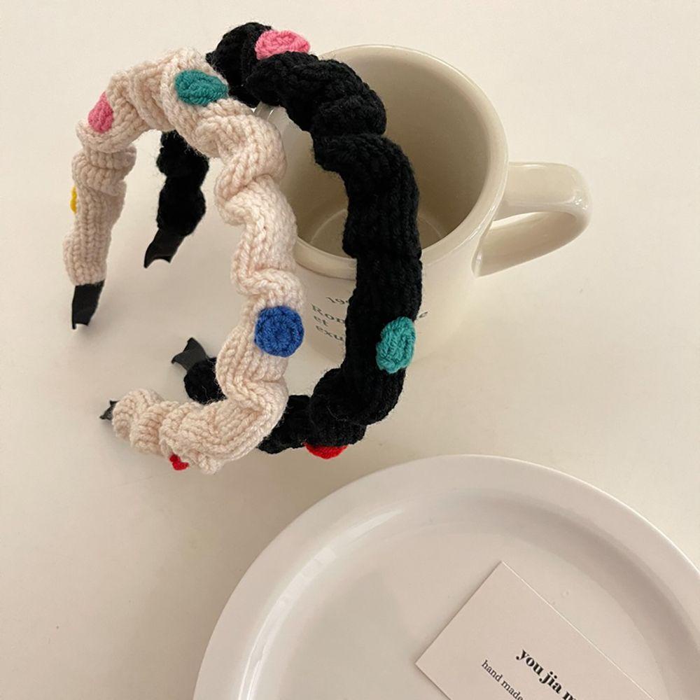 ANEMONE Băng Đô Len Họa Tiết Hoa Màu Kẹo Ngọt Thời Trang Cho Nữ