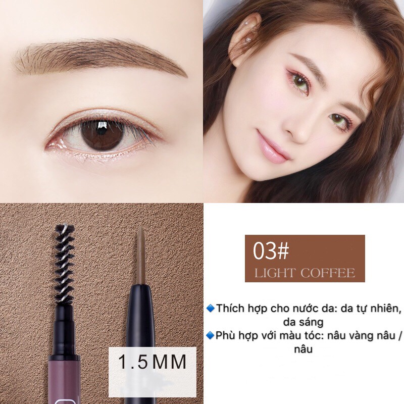 Chì kẻ mày NOVO 2 đầu Molandi's Flexible Eyebrow Pen