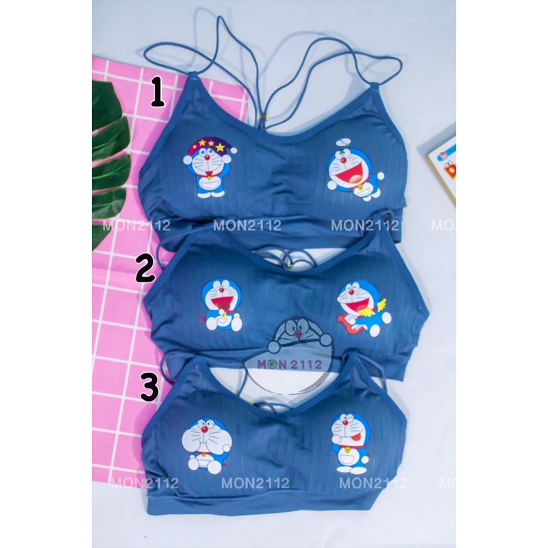ÁO LÓT THỂ THAO FREESIZE 40-60KG BRA KHÔNG GỌNG DÂY ĐAN CHÉO DORAEMON DOREMON