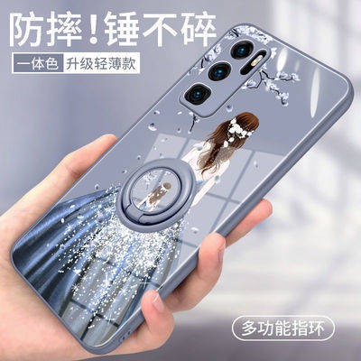 Vỏ điện thoại di động silicon lỏng vỏ mềm chống rơi trí thun ngắn tay