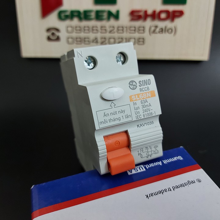 Át chống giật Sino 63A - Aptomat RCCB chống giật 63A chính hãng