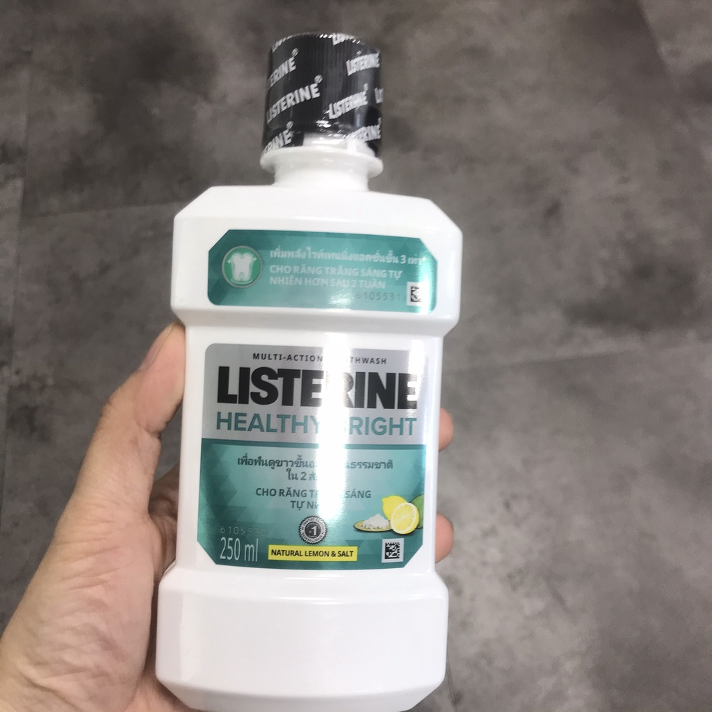 Nước súc miệng chanh muối LISTERINE Healthy Bright - nước xúc miệng 250ml - 750ml - 1 chai