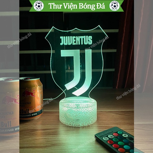 Đèn 3D Juventus, Đèn Ngủ Logo Áo Juventus Có Đế Pha Lê Kèm Điều Khiển Từ Xa – Đồ Bóng Đá