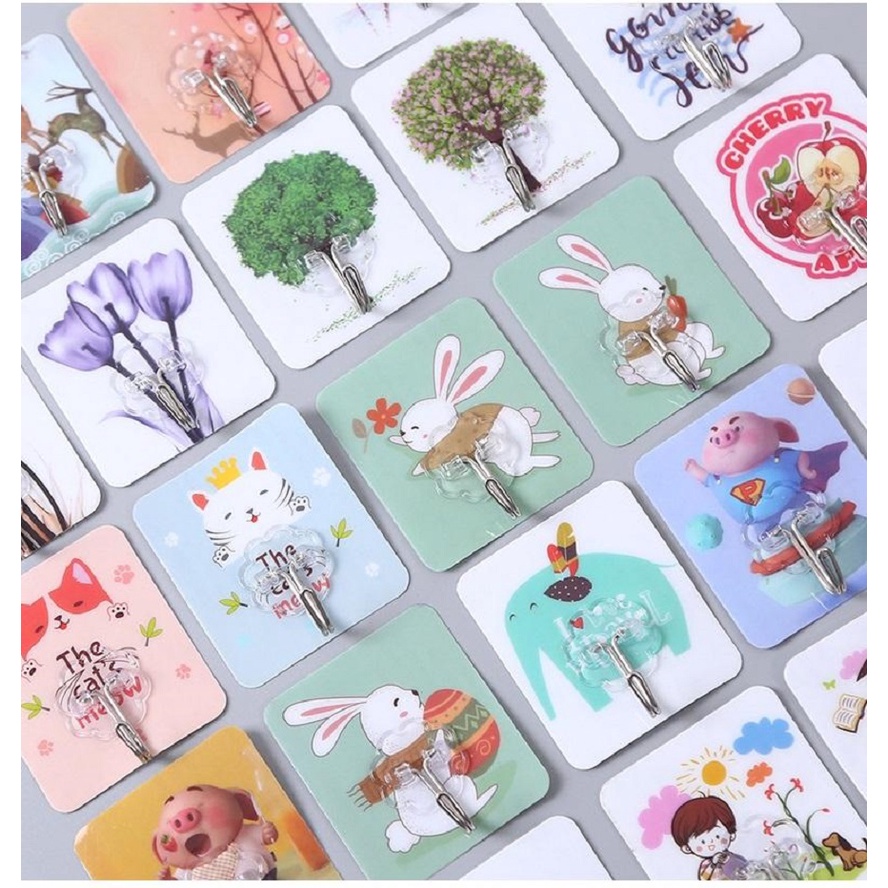 Set 10 móc dán tường đa năng chịu lực 3D siêu dính 101256
