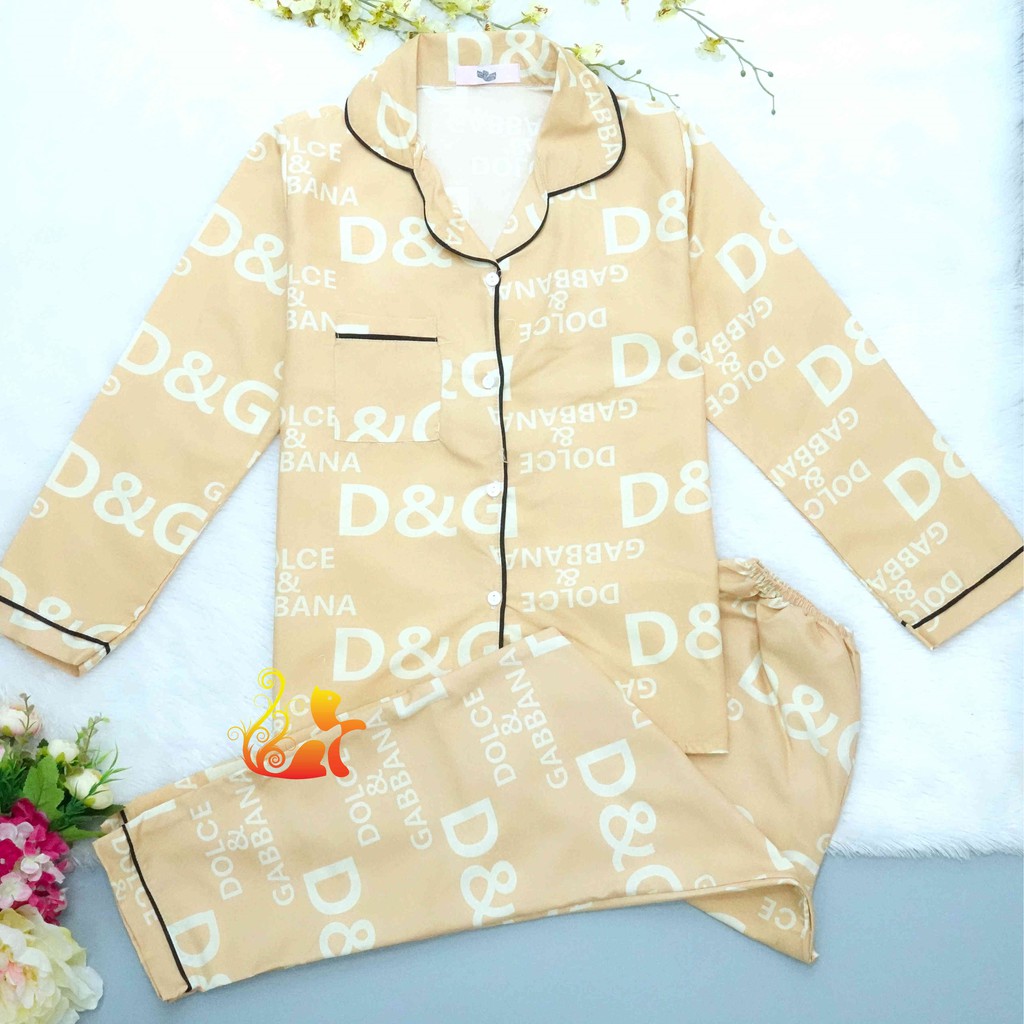 Đồ Bộ Mặc Nhà Pijama Kate Thái Tay Dài - "Họa Tiết Dờ Gờ" - Dưới 60kg.