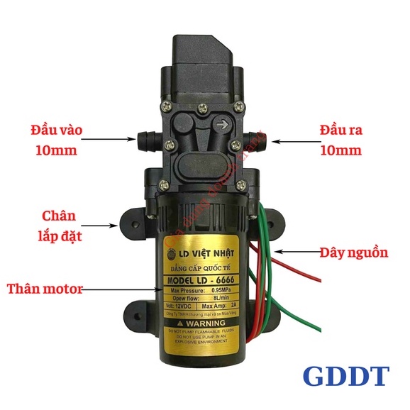 Máy bơm tăng áp mini 12v, Máy bơm phun sương 12v