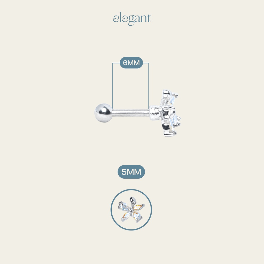 Khuyên tai đá màu CRYSTAL COLOR FLOWER Elegant