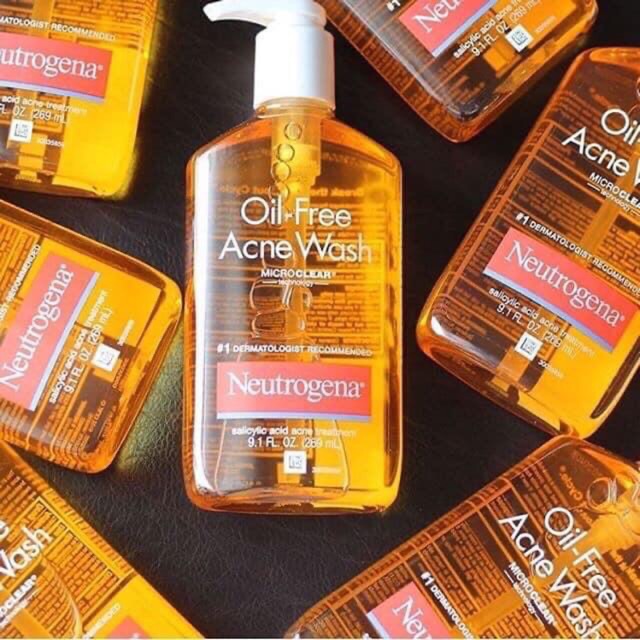 Sữa Rửa MặT Neutrogena Oil-Free Acne Wash 269ml  mỹ. (dành cho nam và nử).