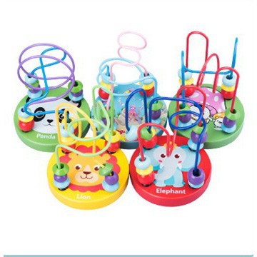 Combo sét 6 món đồ chơi giáo dục luồn hạt - sâu gỗ - đàn gỗ - cầu vồng - thả hình 4 trụ - đồng hồ xâu hạt cho bé