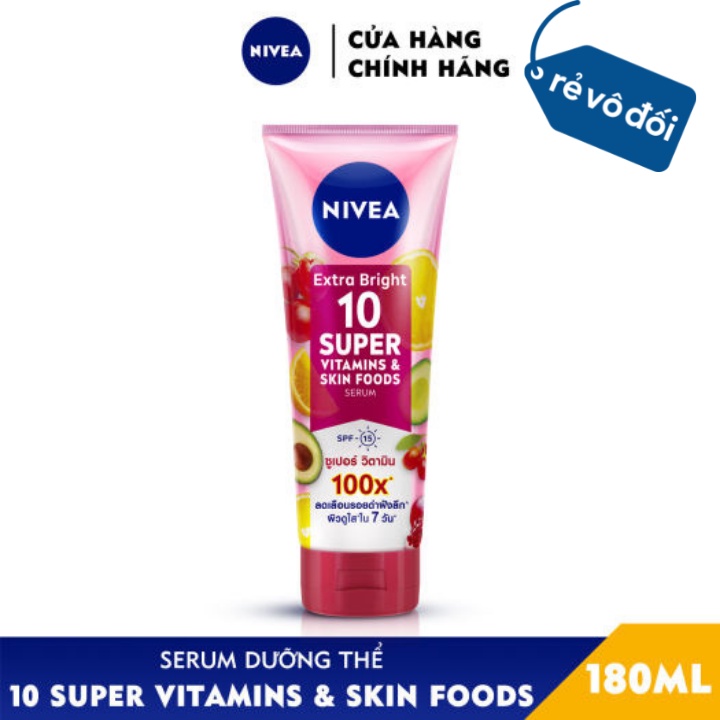 Serum Dưỡng Thể Sáng Da & Làm Mờ Vết Thâm Hiệu Quả Trong 7 Ngày Nivea 10 Super Vitamins & Skin Food