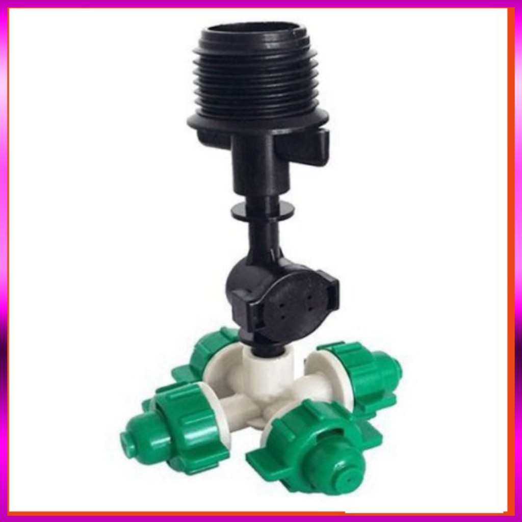 20 Béc phun sương 4 tia, có chống nhỏ giọt, kèm ren 21mm dùng tưới cây, tưới lan