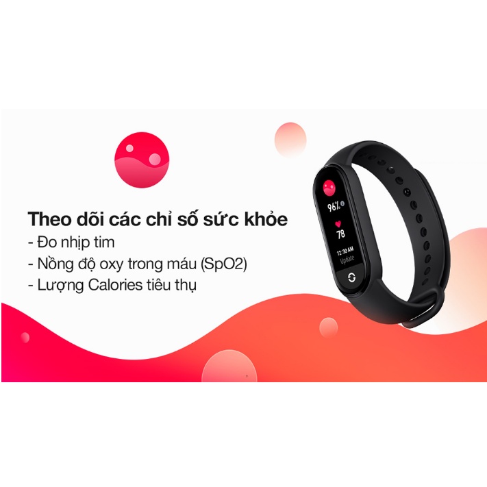 Vòng đeo tay thông minh Xiaomi Mi Band 6(bản Quốc tế).màn hình Amoled.Chống nước 5ATM