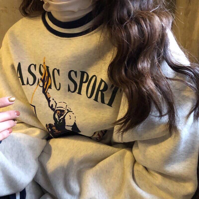 Áo Nỉ Nữ, Áo Sweater Sport Nỉ Dày Dặn Form Rộng Hàng Loại 1/ HOT HIT | BigBuy360 - bigbuy360.vn