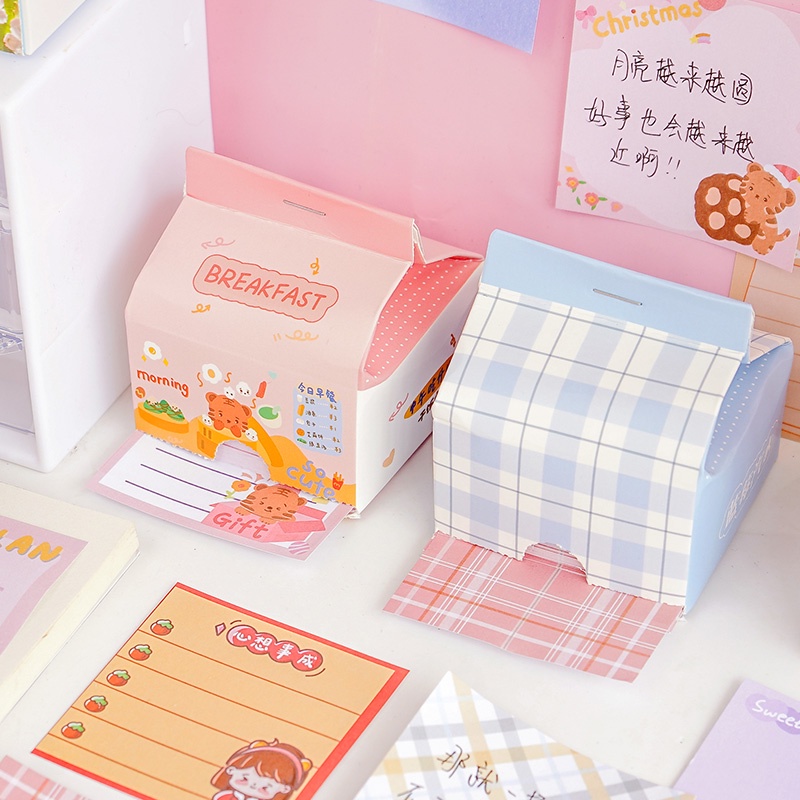 Set 200 Tờ Giấy Ghi Chú Họa Tiết Hoạt Hình Dễ Thương Cho Học Sinh