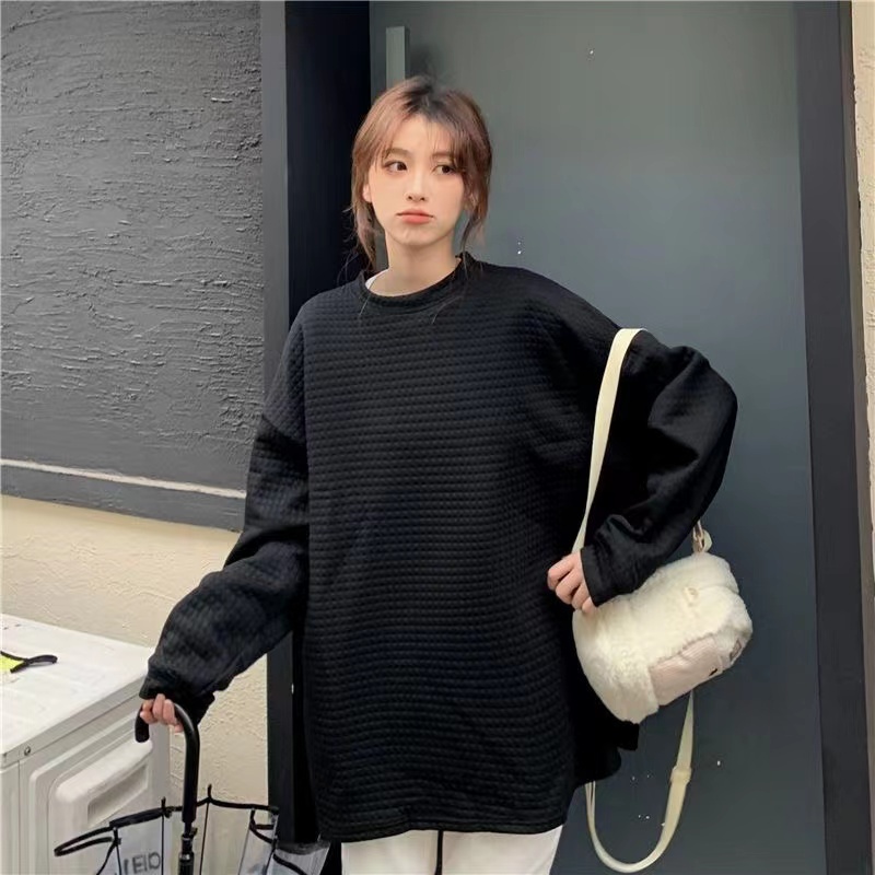 Áo sweater tay dài màu sắc đơn giản 0314