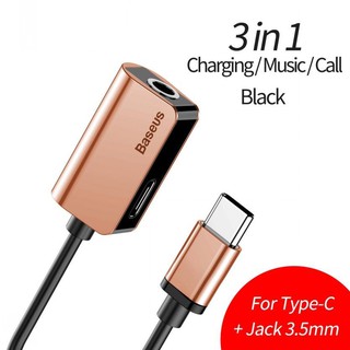Adapter L40 Baseus chuyển cổng Type-C sang Audio 3.5mm + Type-C