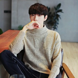 Áo len nam cổ cao 3 phân hàn quốc kẻ ô vuông