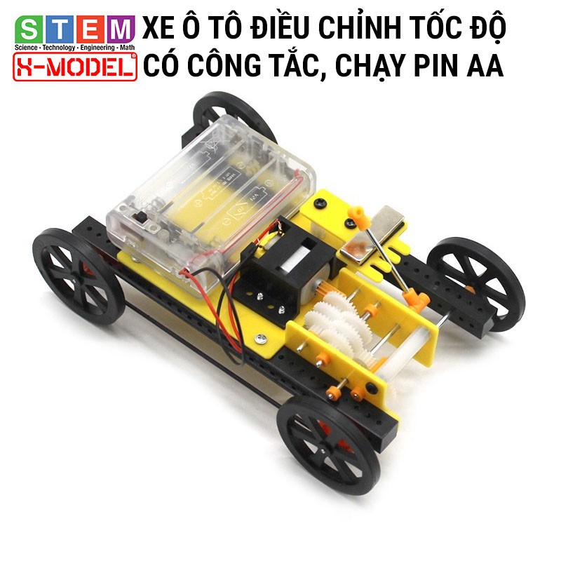 Đồ chơi, thông minh sáng tạo STEM Xe ô tô 4 bánh điều chỉnh động cơ bánh xe X-MODEL ST34 cho bé