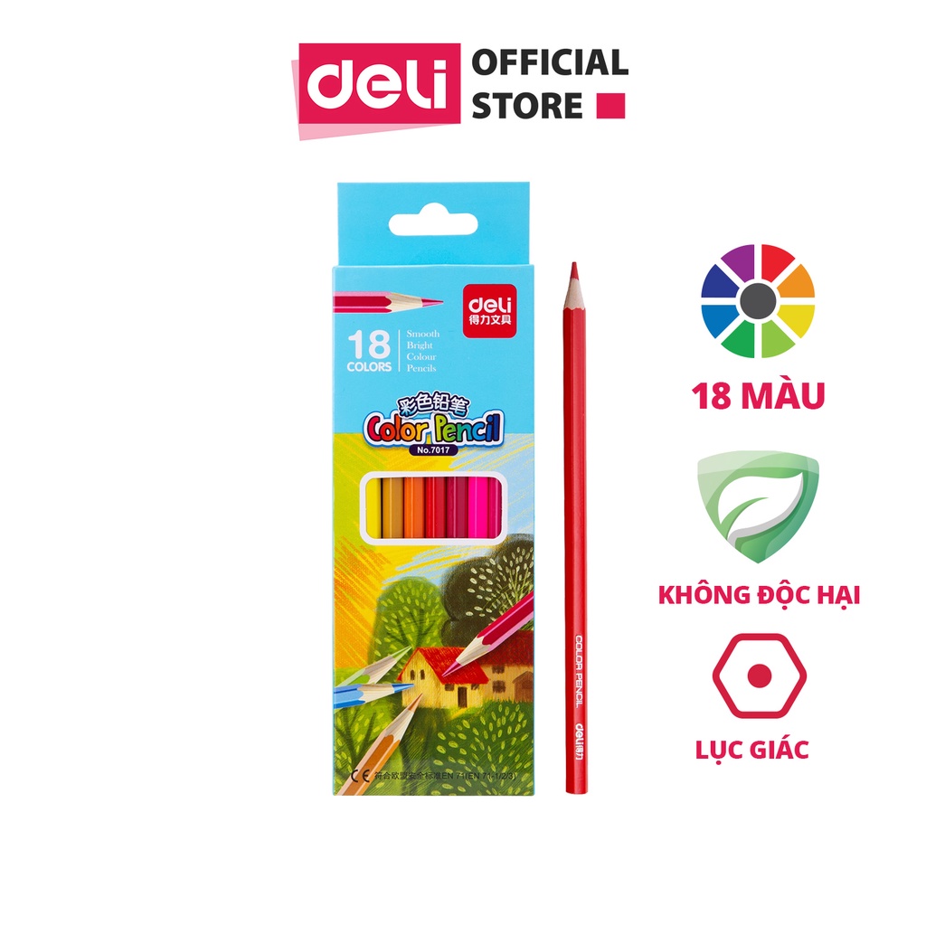 Bút chì 18 màu Deli 7017