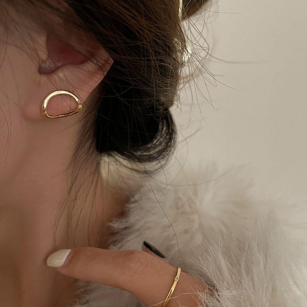 Bông Tai Kim Loại Kiểu Hình Học Đơn Giản Phong Cách Retro 2Life Cho Nữ