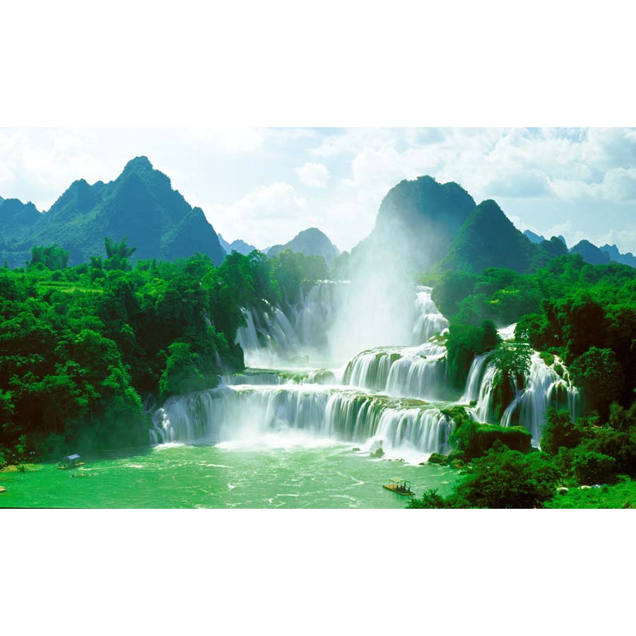 Tranh thác nước thiên nhiên khổ lớn, không giới hạn kích thước